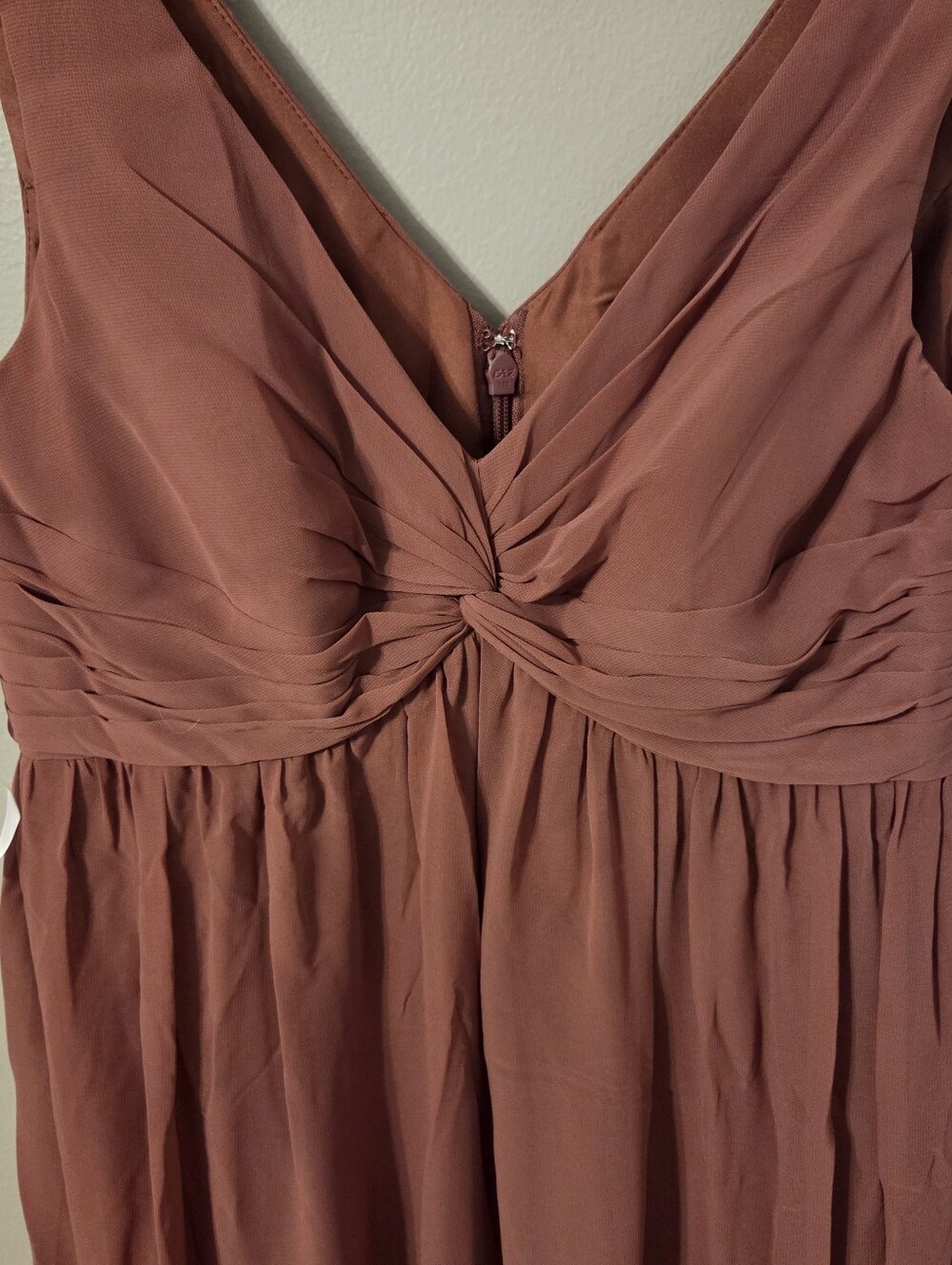 Azazie Womens Pink Yetta Flowy Whimsical Bridesmaid Dress Sz 8 NWT - Picture 6 of 10